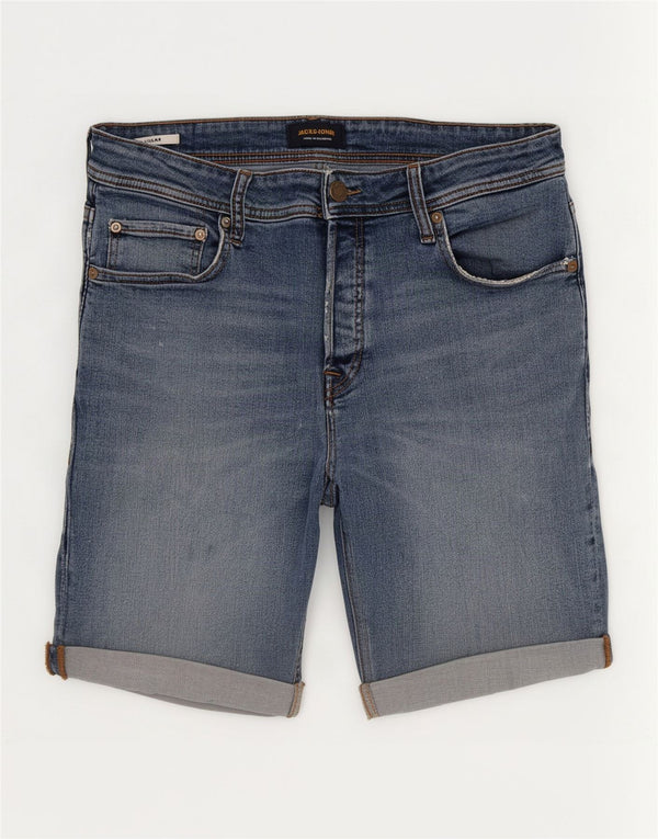 Jack & Jones Mens Regular Denim Shorts Large W34 Blue Cotton