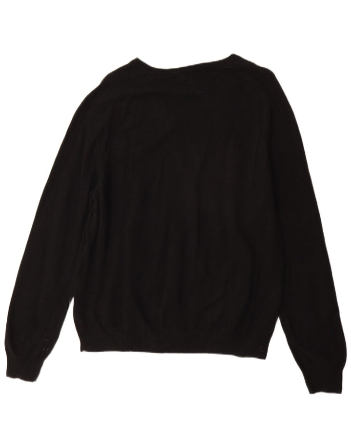 J. Crew Herre V-hals sweater Stor sort bomuld