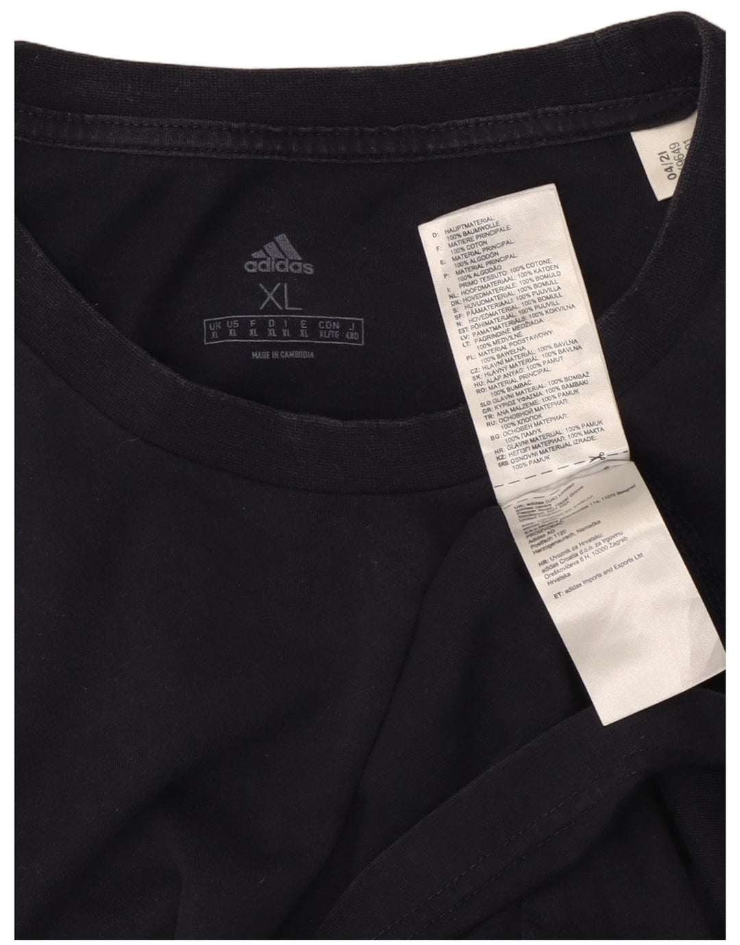Adidas herre T-shirt top XL marineblå bomuld