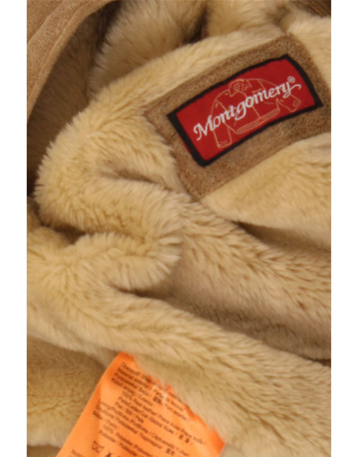 MONTGOMERY Shearling-jakke til mænd UK 44 2XL brunt læder