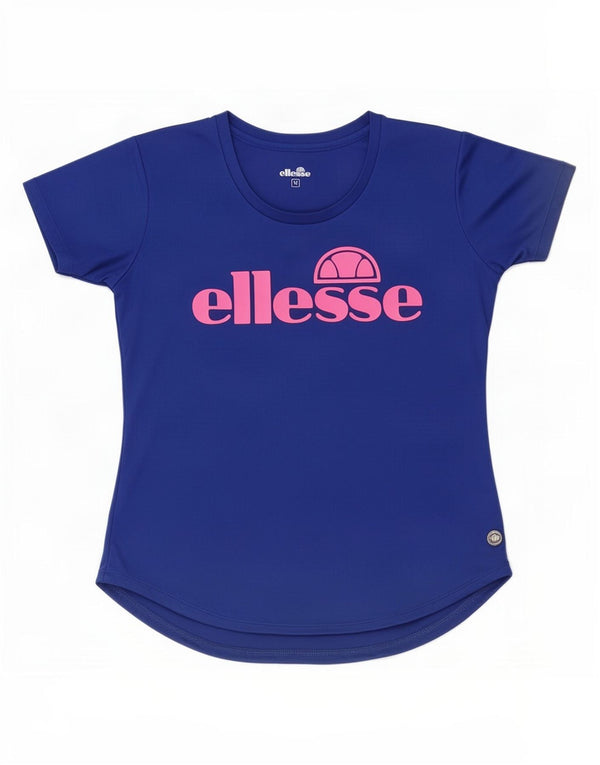 Ellesse Womens Grafisk T-Shirt Top UK 12 Medium Blue Polyester
