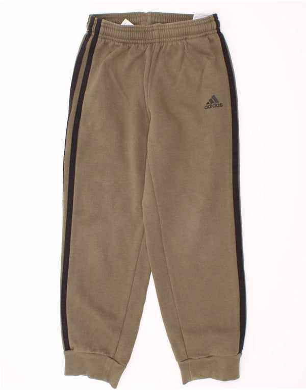 Adidas Drenge Træningsdragt Bukser Joggers 6-7 år Khaki Bomuld