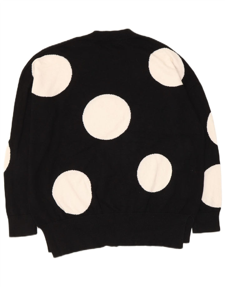 French Connection Dame Crew Neck Jumper Sweater UK 10 Small Black Spotted