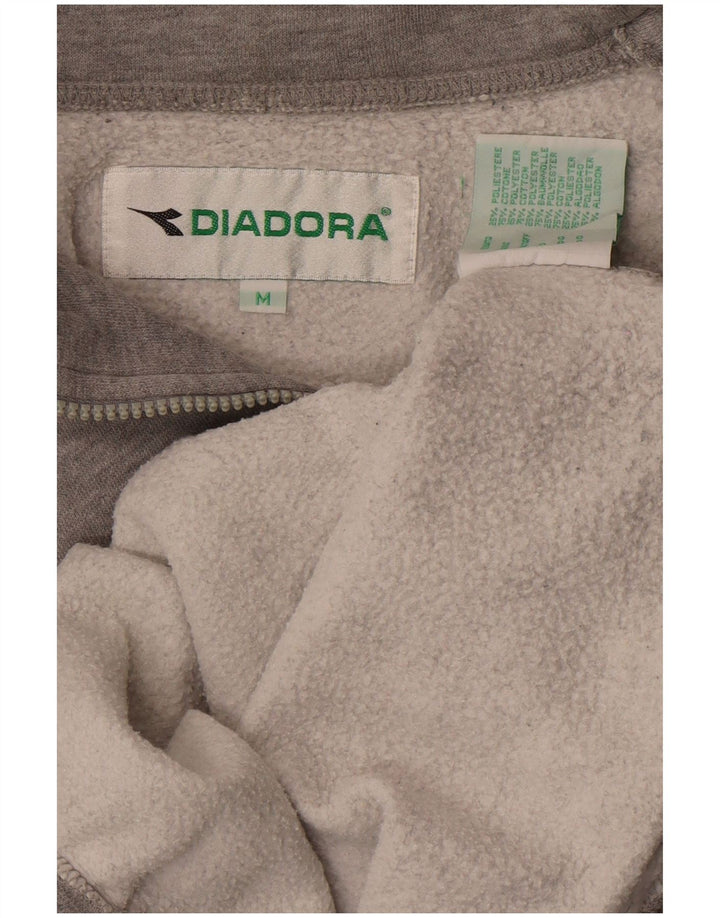 DIADORA Dame Oversized Grafisk Sweatshirt Jumper UK 14 Medium Grå