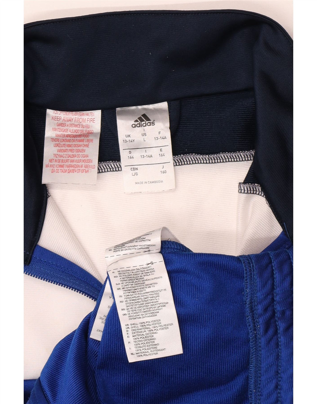 Adidas Træningsdragt Topjakke til drenge 13-14 år Blå Colourblock Polyester