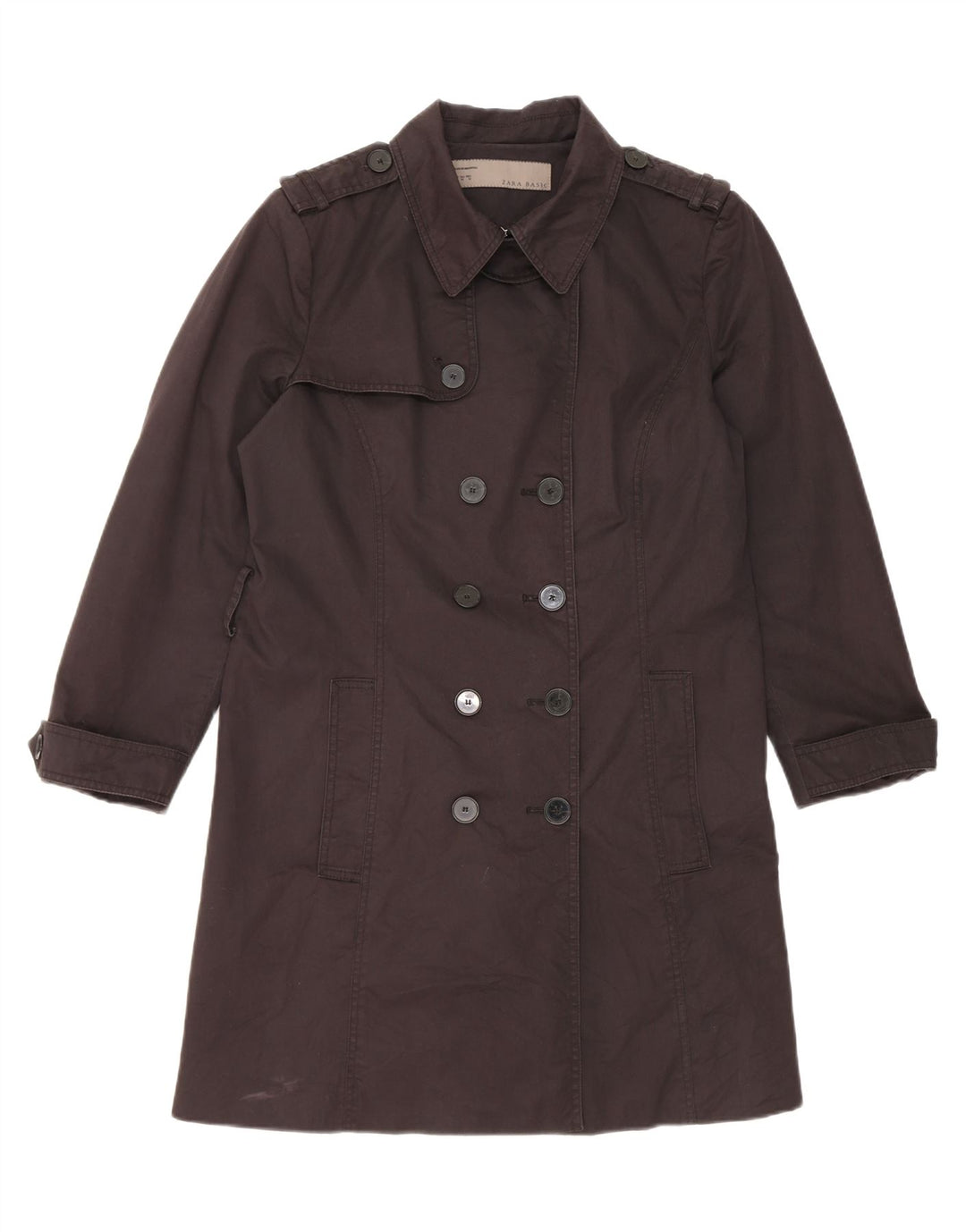 Zara Trench Coat til kvinder UK 18 XL Sort