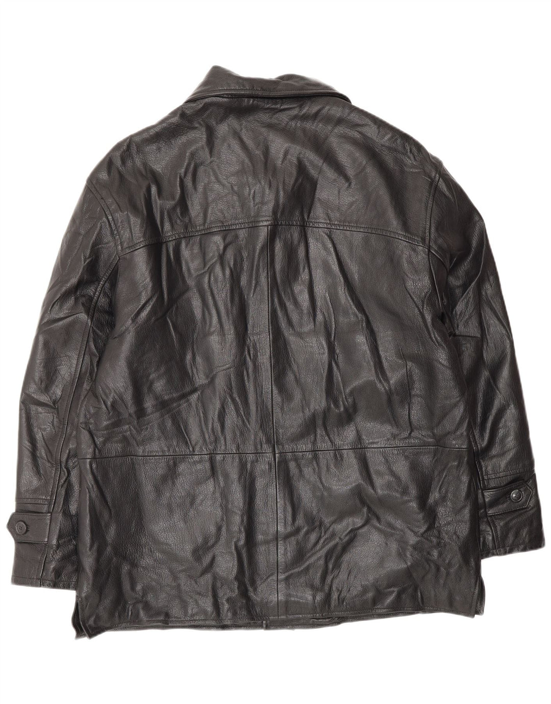 VINTAGE Herre Læderjakke IT 52 XL Sort Læder