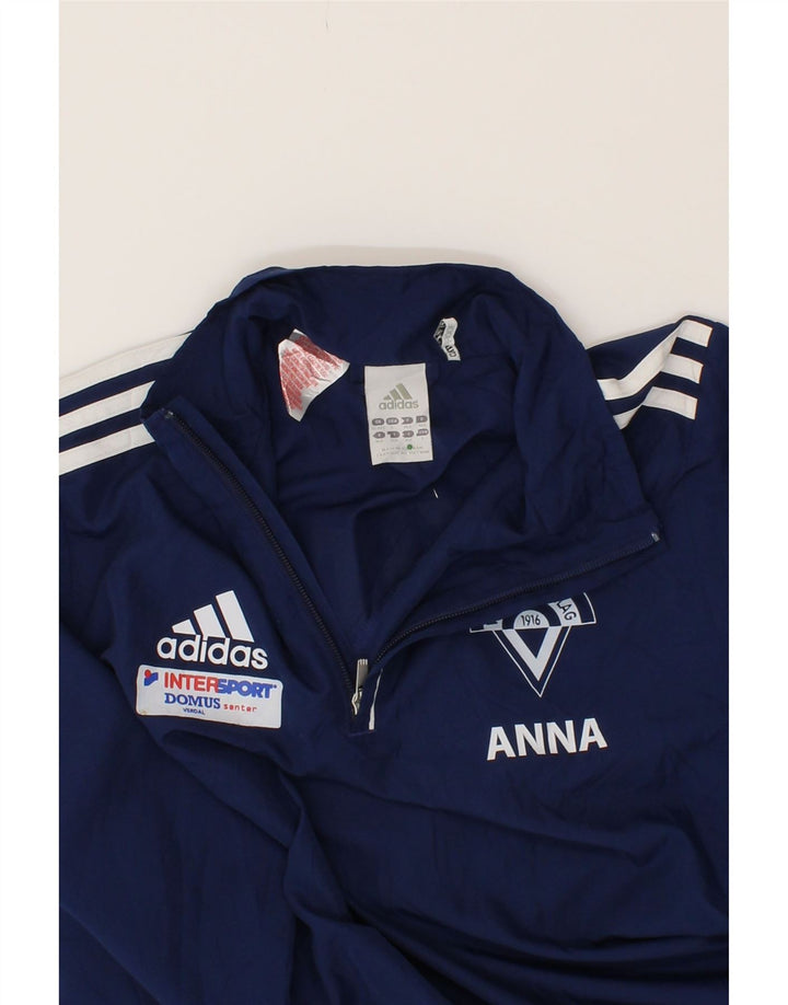 ADIDAS Boys Graphic Pullover Tracksuit Top 13-14 Years Navy Blue Vintage Adidas and Second-Hand Adidas from Messina Hembry 
