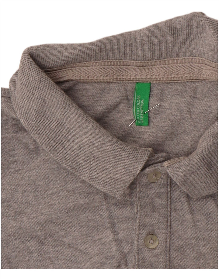Benetton Herre Polo Shirt UK 14 Medium Grå