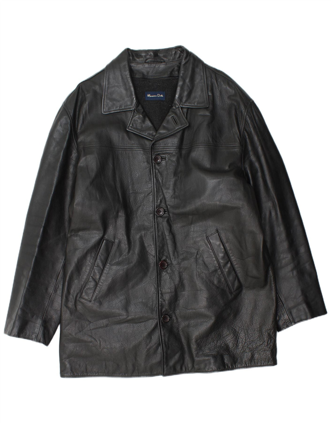 Massimo Dutti Herre Læderfrakke UK 40 Large Sort