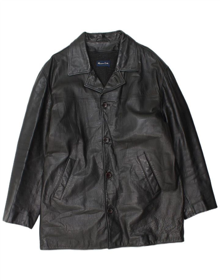 Massimo Dutti Herre Læderfrakke UK 40 Large Sort