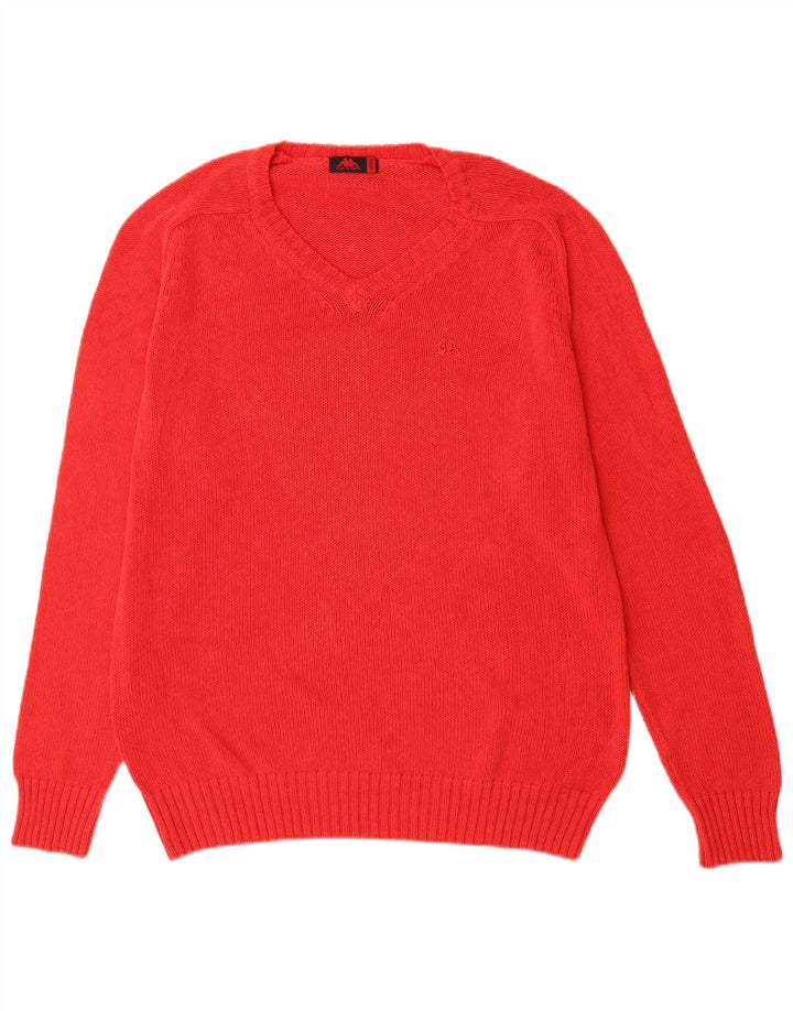 Kappa Herre V-hals sweater Medium Rød Bomuld