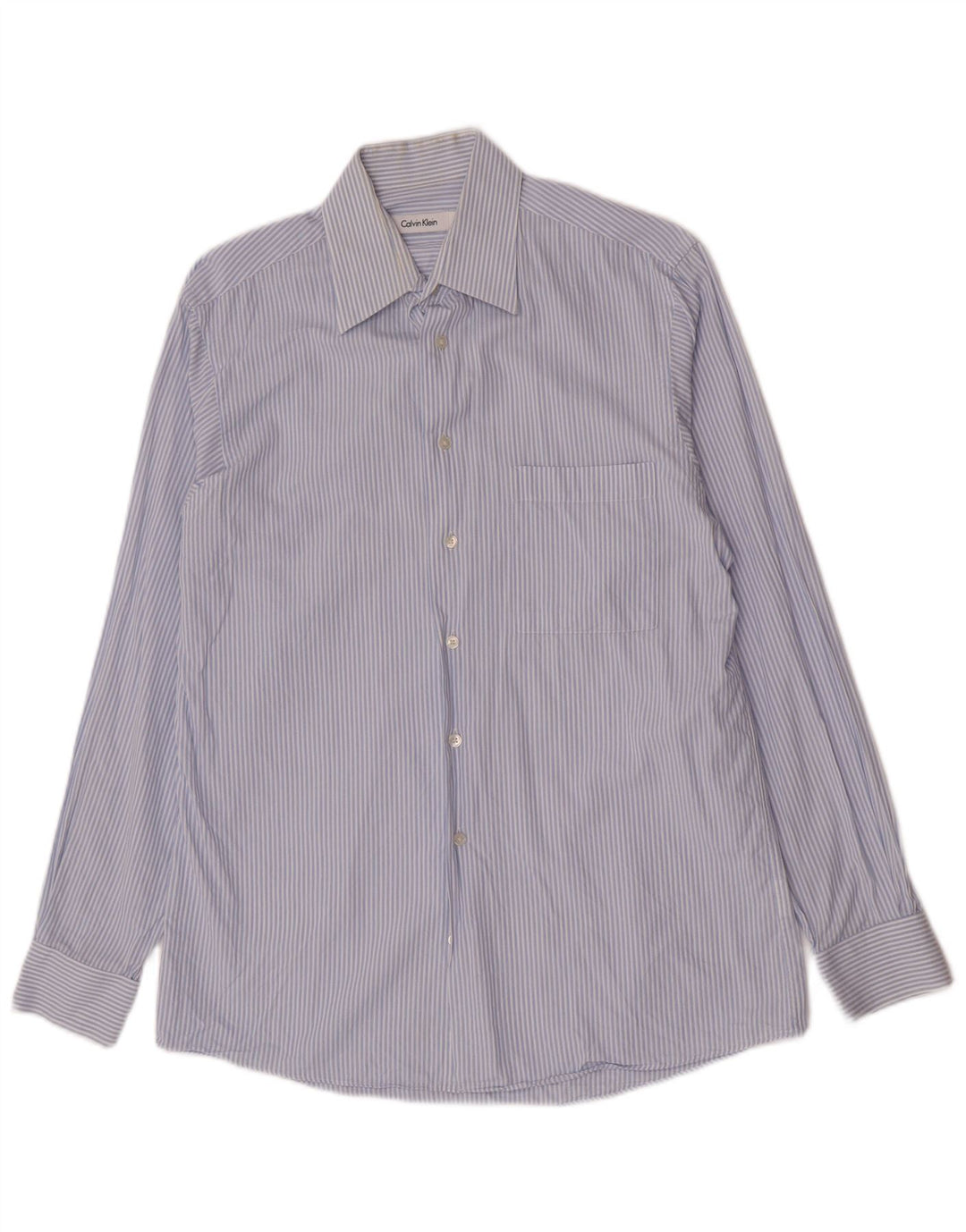 Calvin Klein Herreskjorte Størrelse 15 1/2 Medium Blå Stribet Bomuld