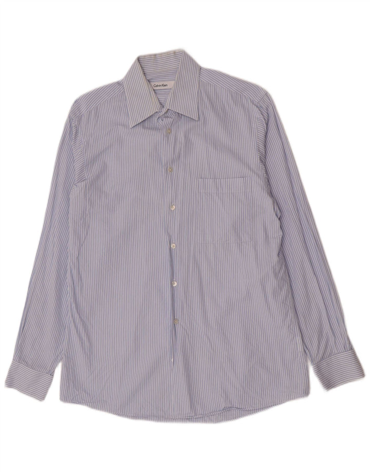 Calvin Klein Herreskjorte Størrelse 15 1/2 Medium Blå Stribet Bomuld
