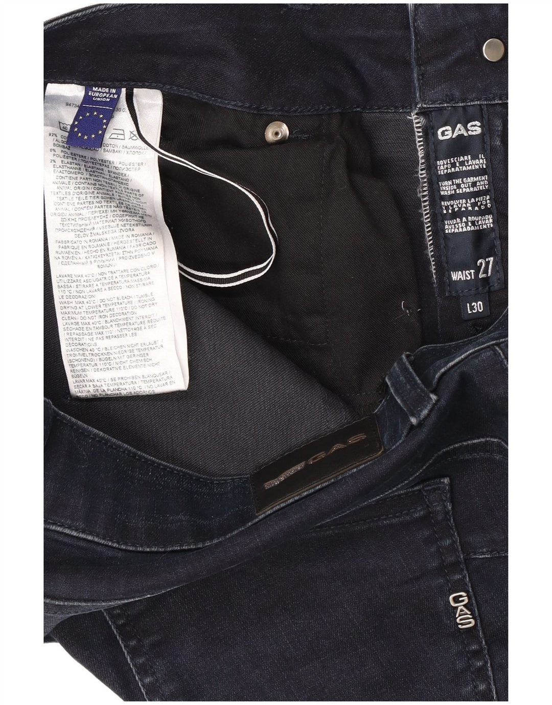 Gas Kvinder Britty Slim Jeans W27 L30 Marineblå Bomuld