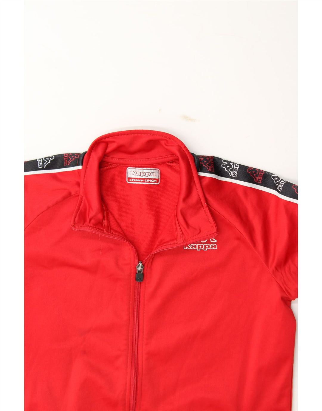 KAPPA Boys Graphic Tracksuit Top Jacket 13-14 Years Red Colourblock Vintage Kappa and Second-Hand Kappa from Messina Hembry 