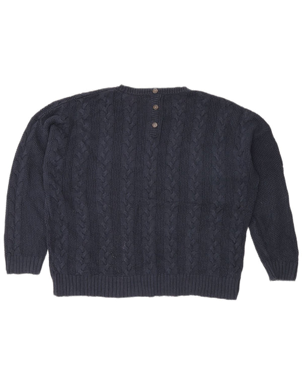 Marks & Spencer Dame sweater med rund hals DK 22 3XL Navy Blue