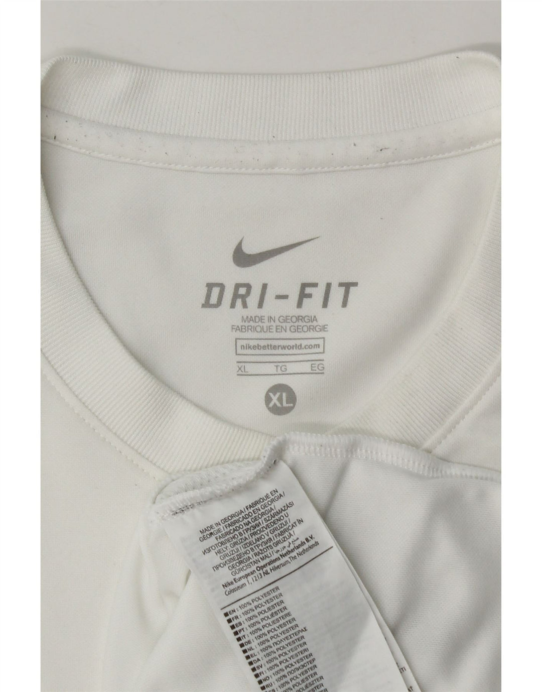 Nike Herre Dri Fit T-Shirt Top XL Hvid Polyester