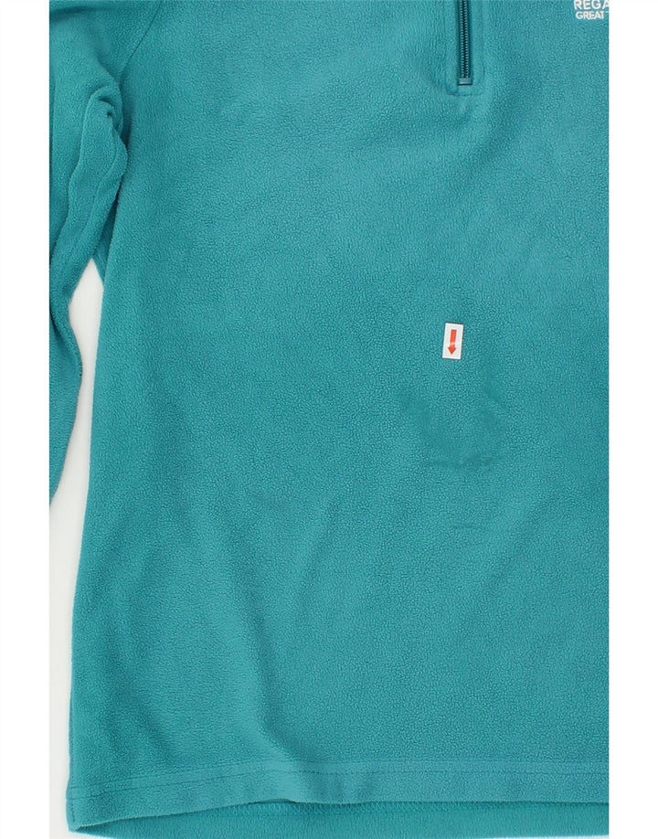 REGATTA Womens Zip Neck Fleece Jumper UK 12 Medium  Blue Polyester Vintage Regatta and Second-Hand Regatta from Messina Hembry 