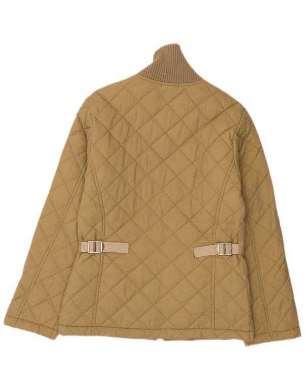 Benetton Womens Quilted Jacket UK 10 Small Beige Polyamide