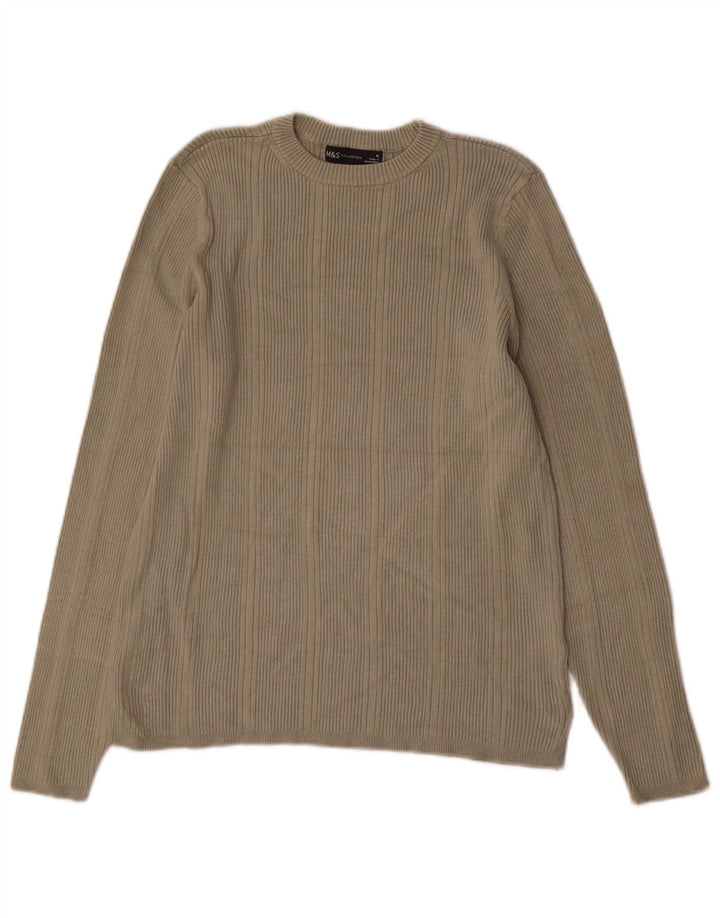 Marks & Spencer Dametop Langærmet UK 16 Stor Khaki Viscose