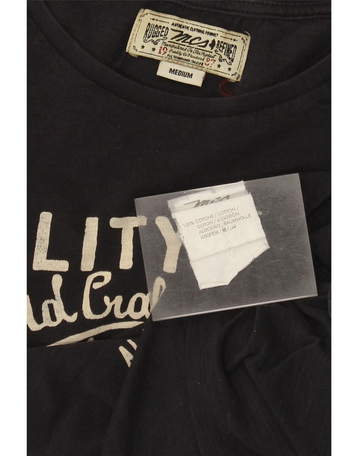 Marlboro Classics Herre grafisk T-shirt Top Medium Navyblå Bomuld