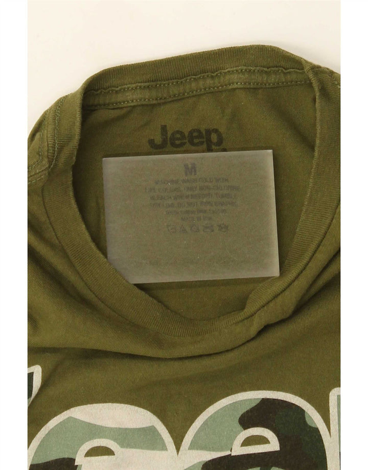 Jeep Herre Regular Graphic T-Shirt Top Medium Green Bomuld