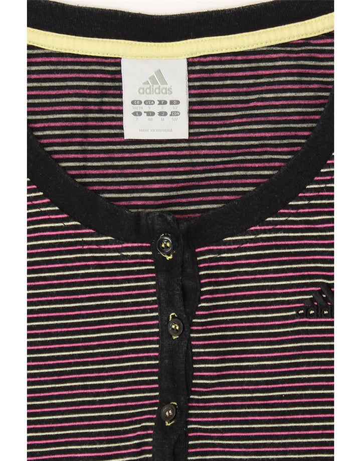ADIDAS T-shirt top til kvinder UK 8/10 Lille flerfarvet stribet bomuld