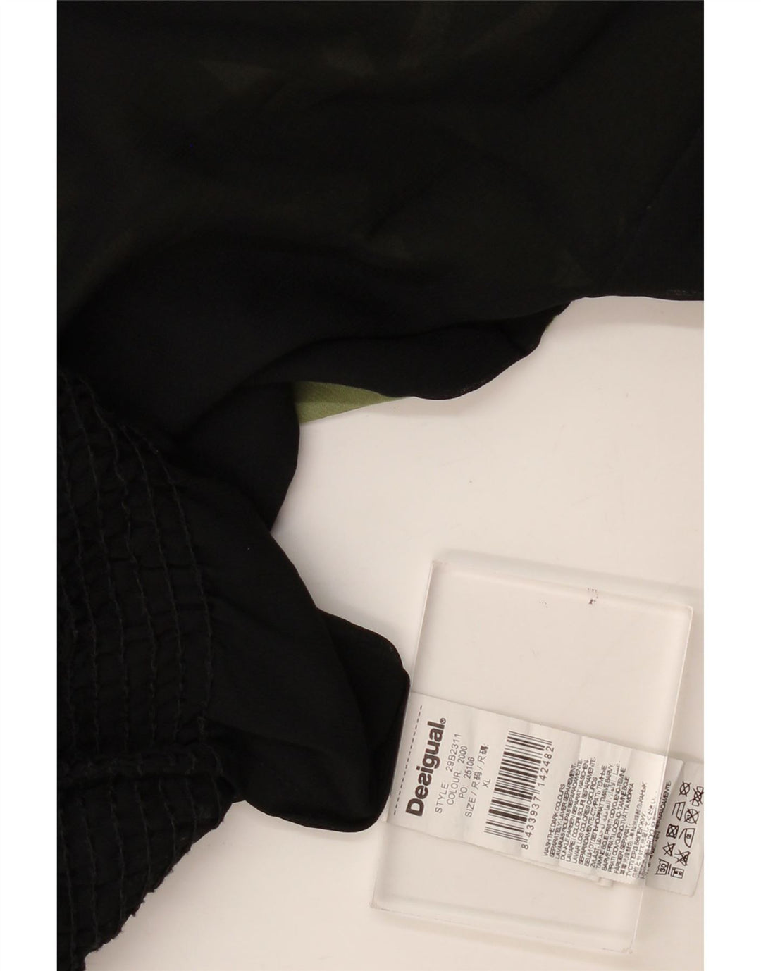 DESIGUAL Dame Langærmet Bluse Top UK 18 XL Sort Geometrisk Polyester