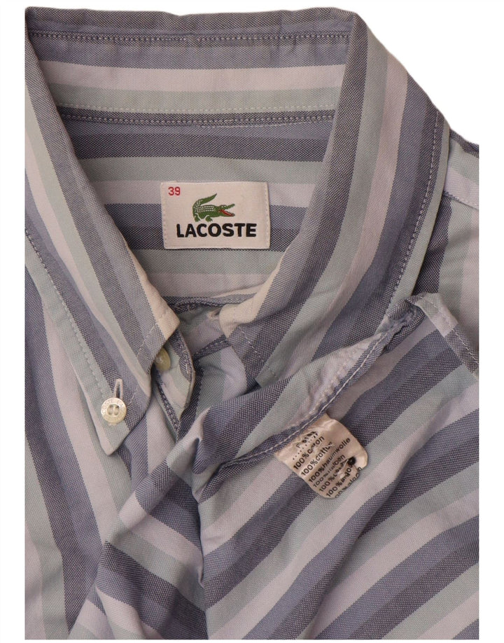 Lacoste herreskjorte str. 39 Medium blå stribet bomuld