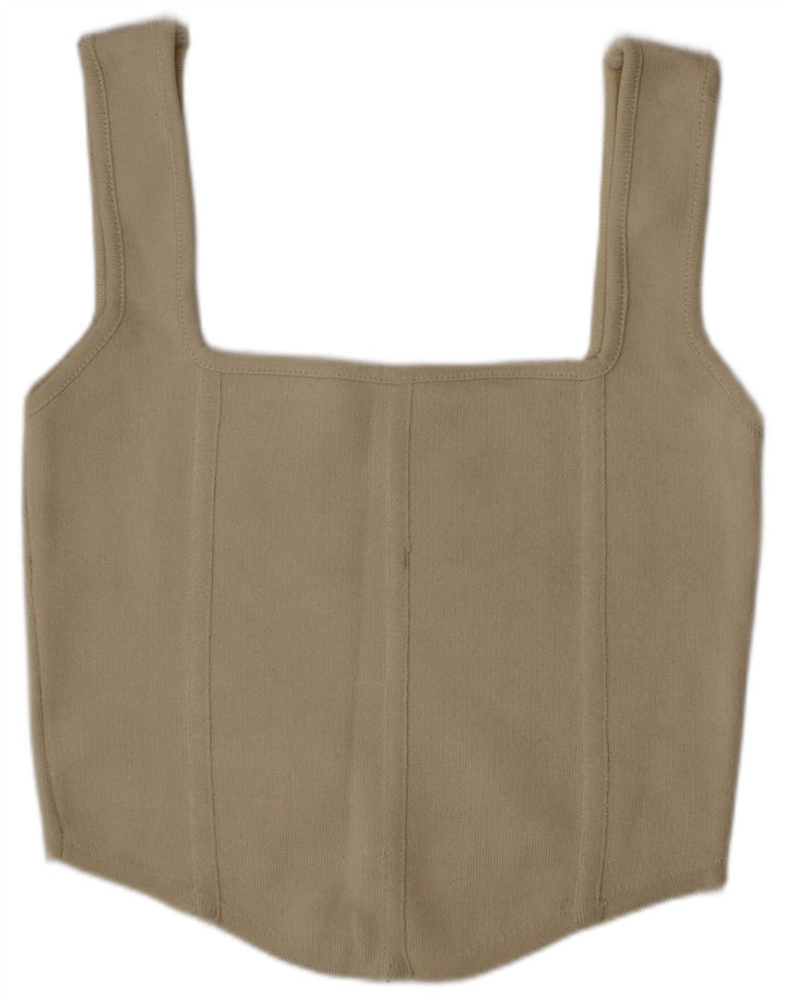 Zara Crop Top Medium Beige Polyamid til kvinder