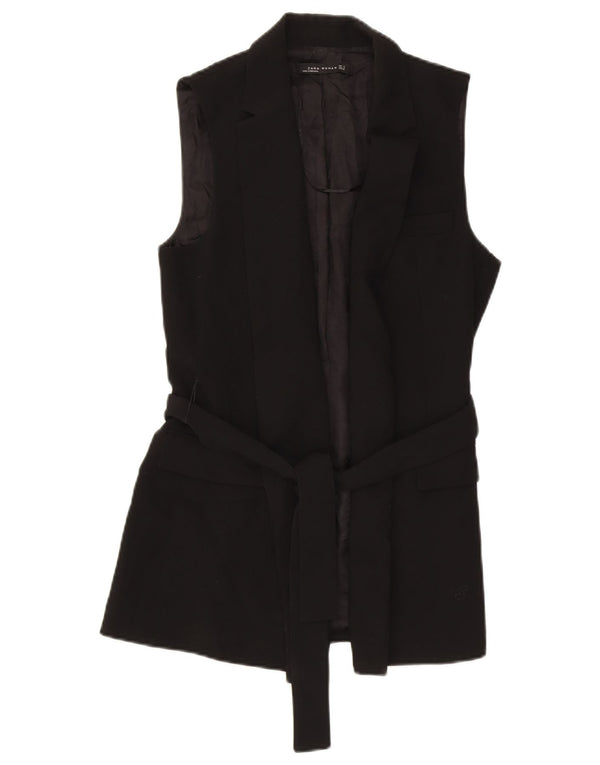 Zara Womens Longline vest UK 8 Small Black Polyester