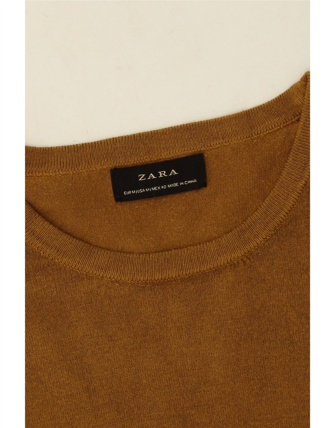 Zara Herre sweater med rund hals, medium gul viskose
