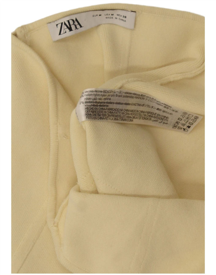 Zara Dame Stropløs Corset Top UK 12 Medium Yellow Viscose