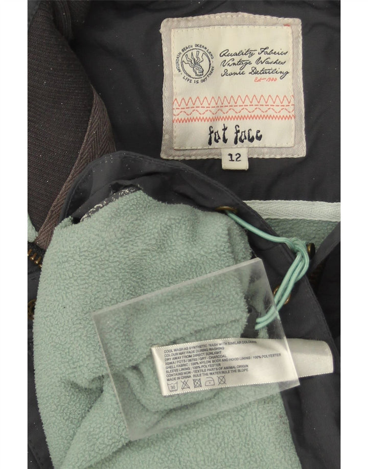 FAT FACE Womens Hooded Windbreaker Jacket UK 12 Medium Grey Nylon Vintage Fat Face and Second-Hand Fat Face from Messina Hembry 