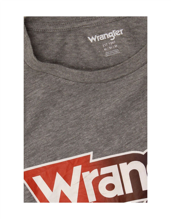 WRANGLER Mens Graphic T-Shirt Top Medium Grey Cotton Vintage Wrangler and Second-Hand Wrangler from Messina Hembry 