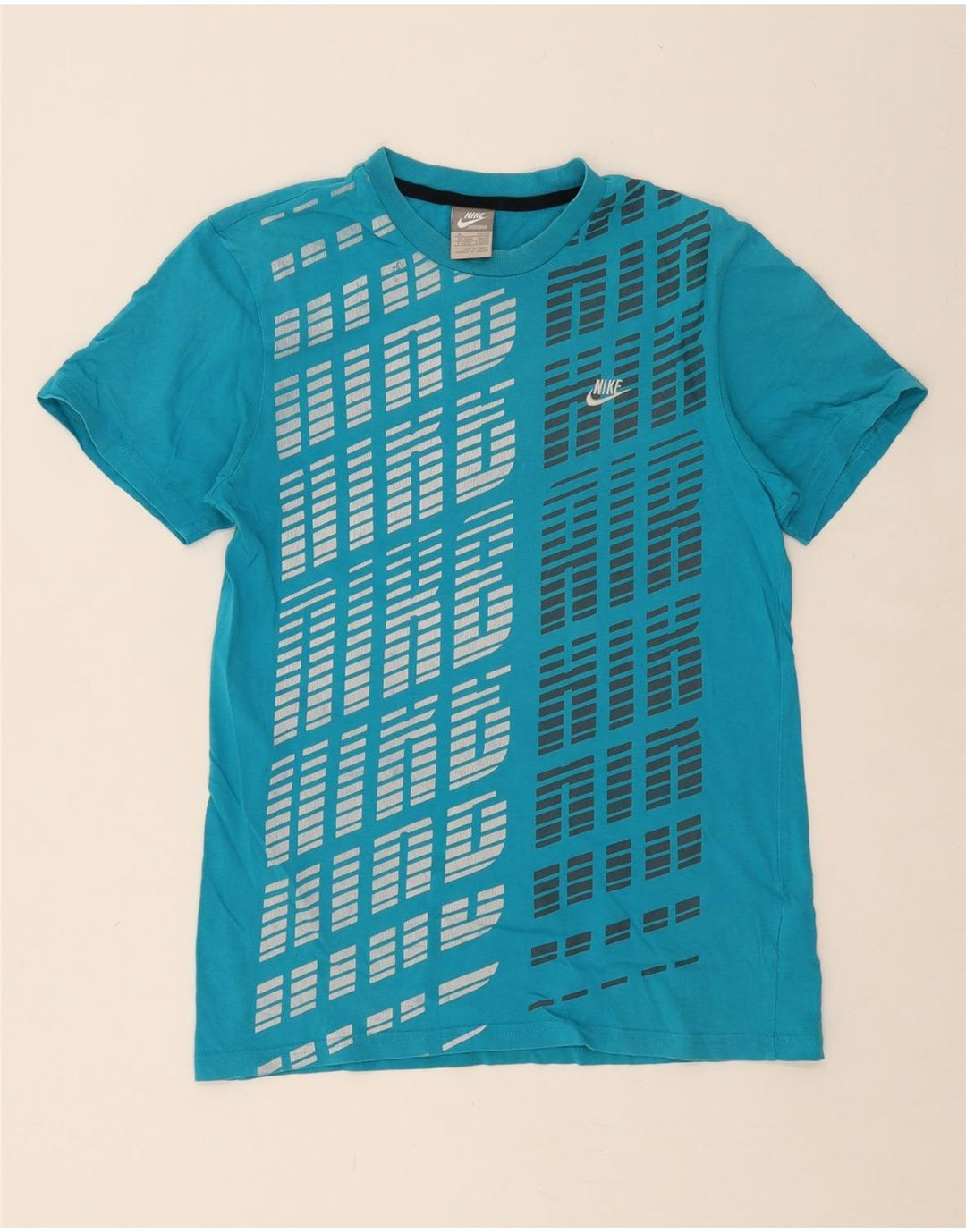 NIKE Mens Graphic T-Shirt Top UK 39/41 Medium Blue Cotton Vintage Nike and Second-Hand Nike from Messina Hembry 