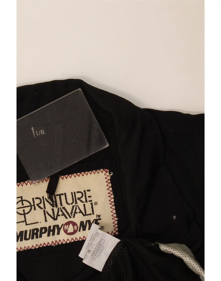 Murphy & Nye Herre grafisk regnjakke UK 40 Large Black Colourblock Nylon