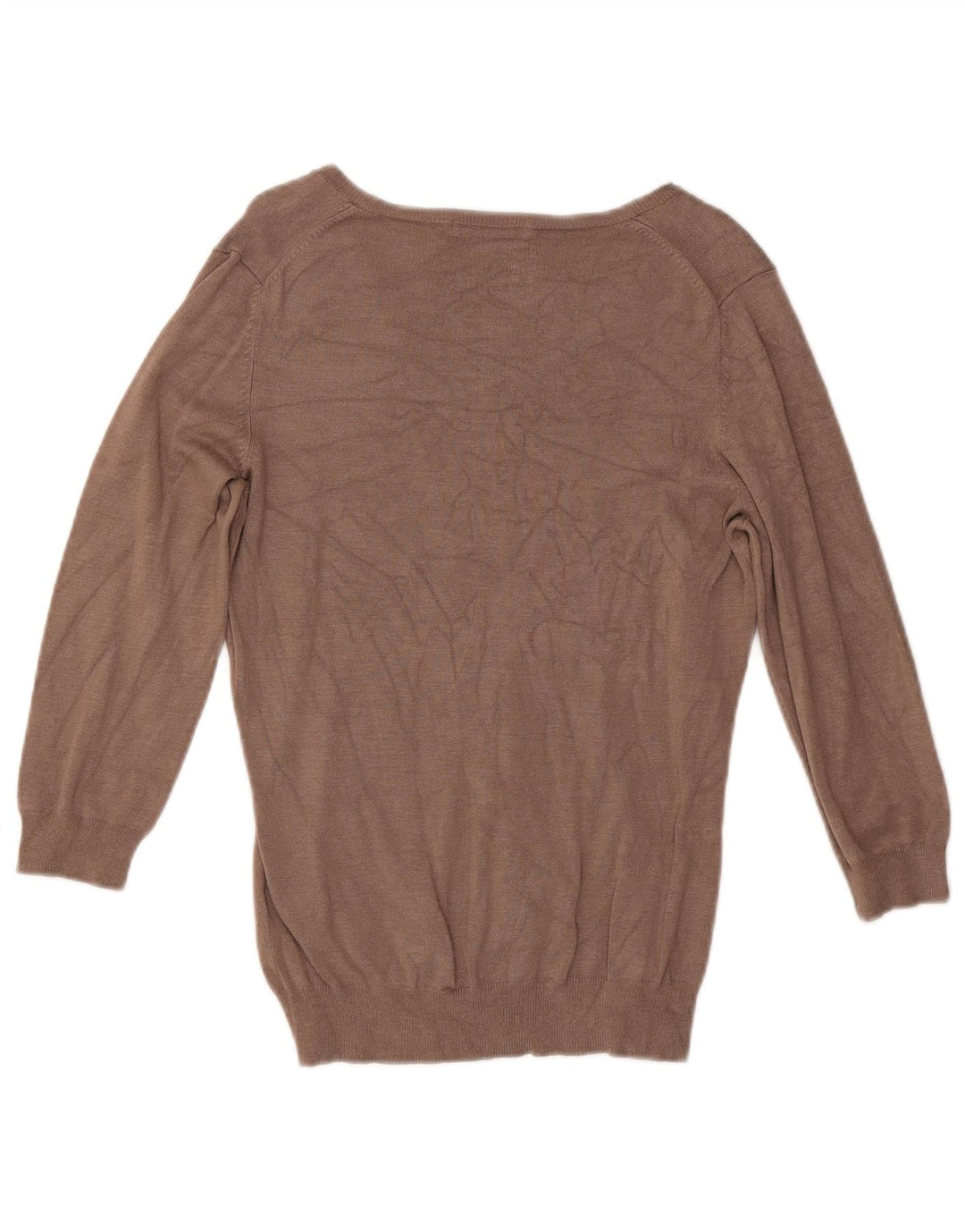 Marks & Spencer Dame V-hals sweater UK 12 Medium Brown Viscose