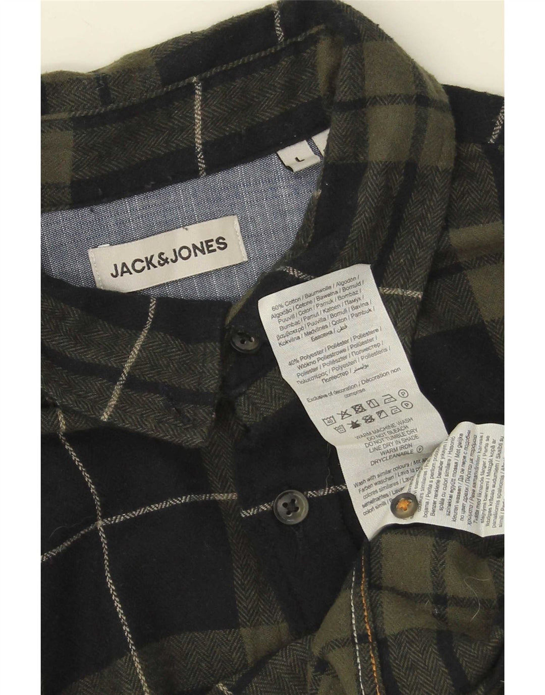 Jack & Jones Herre flannelskjorte Stor grøn ternet bomuld
