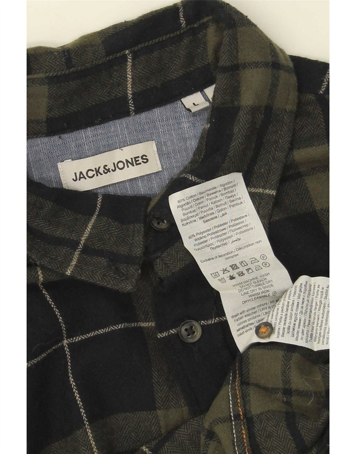 Jack & Jones Herre flannelskjorte Stor grøn ternet bomuld