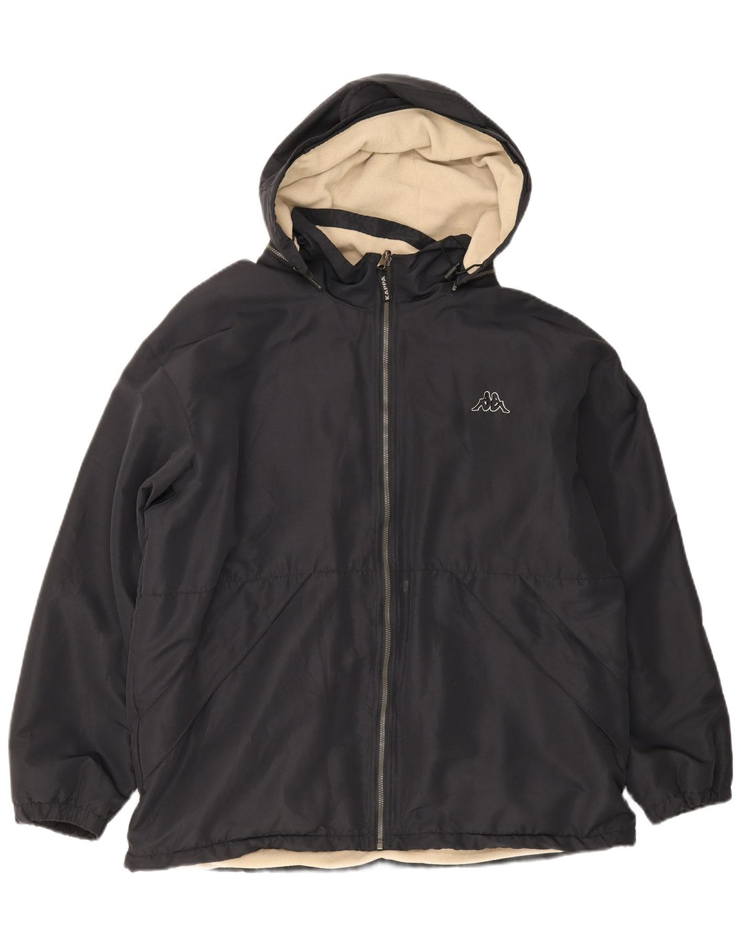 Kappa Herre Hooded Loose Fit Vendbar jakke UK 40 Large Black Polyester