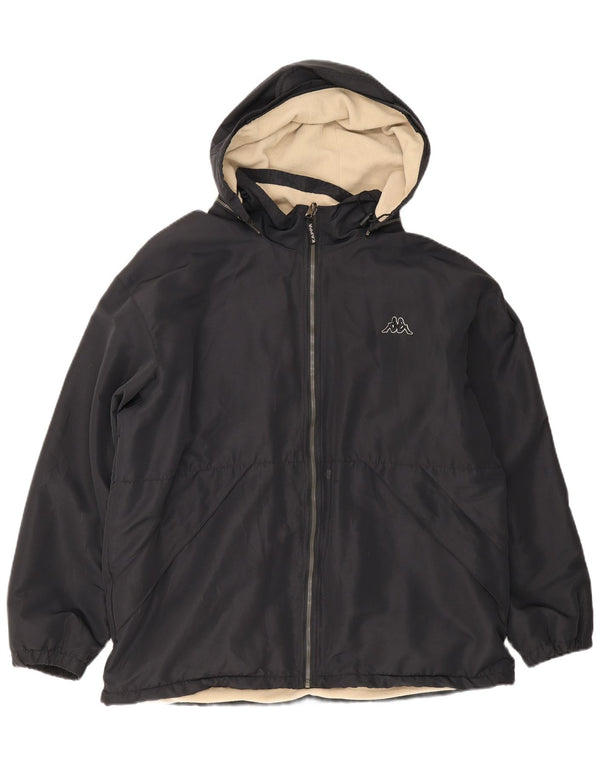 Kappa Herre Hooded Loose Fit Vendbar jakke UK 40 Large Black Polyester