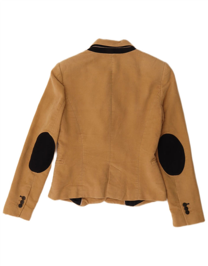 Zara Womens Crop 1-knap blazerjakke UK 12 Medium Beige Acetate