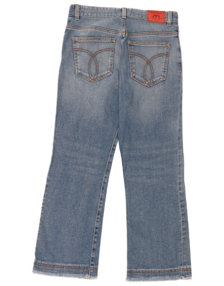 Fiorucci Dame Crop Bootcut Jeans W27 L24 Blå Bomuld