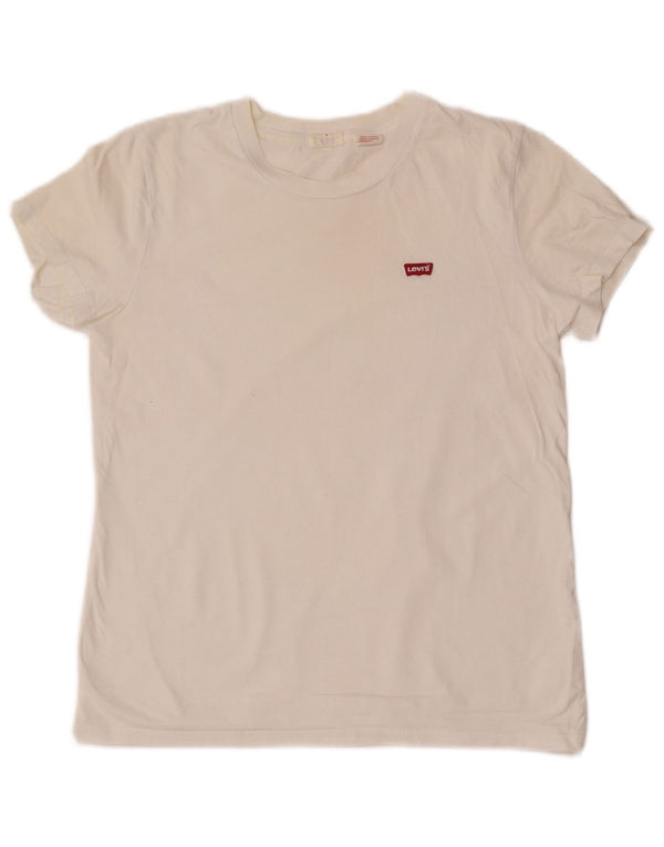 Levi's Dame Grafisk T-Shirt Top UK 10 Small White