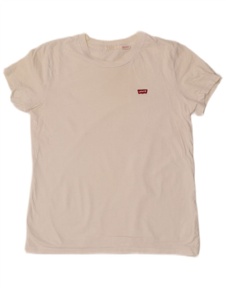 Levi's Dame Grafisk T-Shirt Top UK 10 Small White
