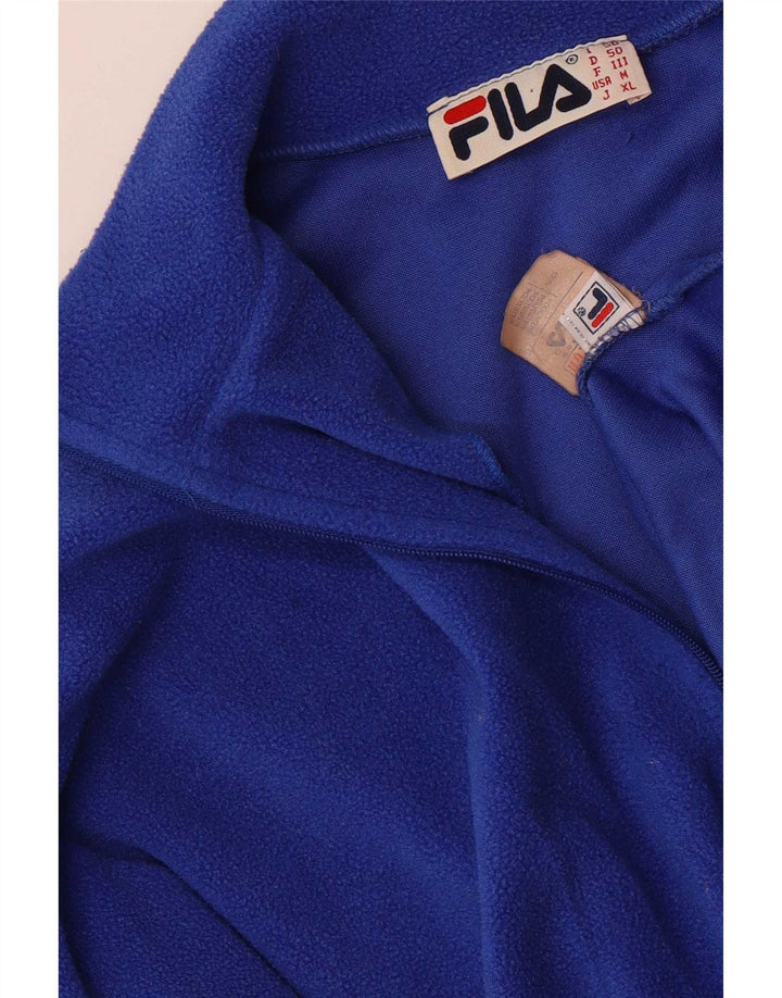 Fila Herre Zip Neck Fleece Jumper IT 40 Medium Blue Polyester