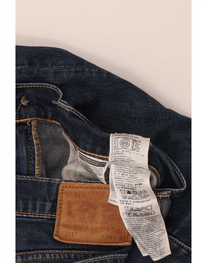Levi's Herre 511 Slim Jeans W34 L30 Marineblå Bomuld