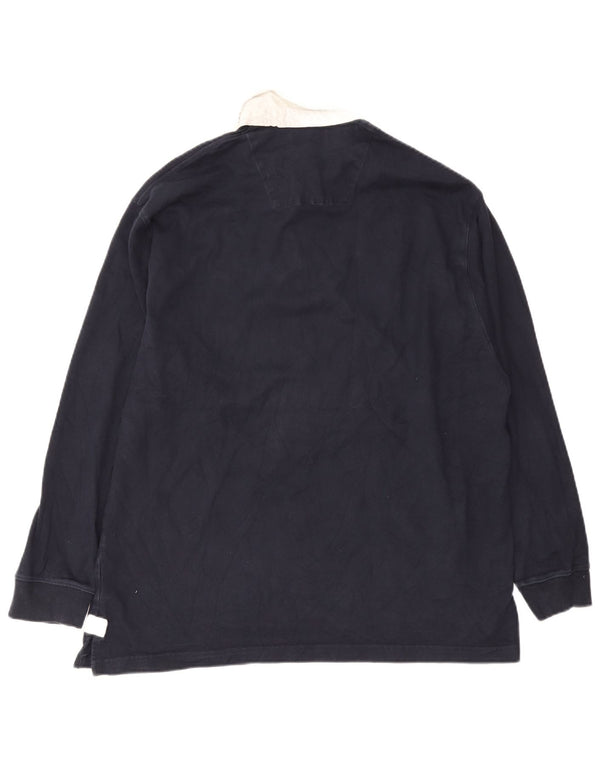 Marks & Spencer Herre Blue Harbor Rugby Polo Shirt XL Navy Blue Colourblock